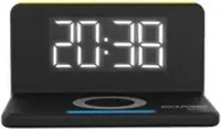 RealPower 409450, RealPower ChargeAir, Digitaler Wecker, Rechteck, Schwarz, 10 W,