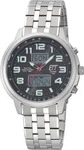 TREND NEWS Armbanduhr Eco Tech Solar Funk World Timer im Titanlook