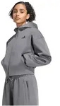 adidas Cropped Kapuzenjacke Damen Grau L