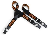 STIHL Hosentr&auml;ger Profi zum Kn&ouml;pfen, schwarz/orange, L&auml;nge 110 cm, Lederlaschen,