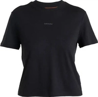 Icebreaker 0A56Y2-001-L, Icebreaker Tech Lite III Crop Damen T-Shirts schwarz Gr&ouml;&szlig;e