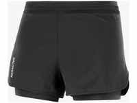 Salomon LC1892100-DEEP BLACK-M, Salomon Damen Cross 2in1 Shorts (Größe M, schwarz)