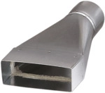 Helios FK-&Uuml; 100/150 &Uuml;bergang von Rohr - DN 100 auf Flachkan. 150x50, Stahl verz. -