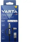 VARTA Speed Charge& Sync 3in1 Ladekabel Micro USB, USB-C, Lightning 2m f&uuml;r iPhon...