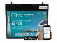 Q-Batteries Lithium Akku 12-75 12,8V 75Ah 960Wh LiFePO4 Batterie mit Bluetooth