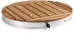 Blumfeldt Sumatra Teak Round Gartendusche Aluminium Teakholz Tragegriff 10036439