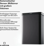 Klarstein 10046164, Klarstein Touchless Sensor-M&uuml;lleimer 60L Edelstahl...