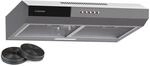 Klarstein Contempo 60 Unterbau-Dunstabzugshaube 60cm 200m&sup3;/h LED Edelstahl Acryl