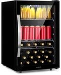 Klarstein Beersafe 5XL K&uuml;hlschrank 148 Liter 3 B&ouml;den Panoramaglast&uuml;r Edelstahl