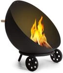 Blumfeldt Fireball Egon Stahl-Feuerschale Garten &Oslash;66cm Grill Regenschutz 10041353