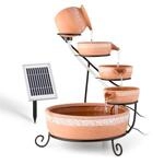 Blumfeldt Empoli Kaskadenbrunnen Terrakotta 5 Stufen 200 l/h Solar 2W LED 10022936