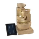 Blumfeldt Korinth Zierbrunnen Gartenbrunnen 3W Solar LED Sandsteinoptik 10031399