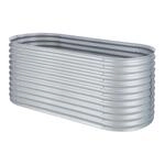 Blumfeldt High Grow Hochbeet Gartenbeet 2,0m Zink-Alu-Beschichtung silber 10031119
