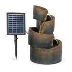 Blumfeldt Mantua Kaskadenbrunnen Gartenbrunnen 4 Stufen Akku 2,8W Solar LED 10034730