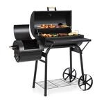 Klarstein Beef Brisket Smoker Grill Holzkohlegrill/Smoker Edelstahl-Grill mobil