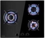 Klarstein Goldflame 3 Gaskochfeld 3-flammig Messing-Brenner Glaskeramik 10037805