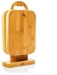 Klarstein 6er-Set Bambus-Fr&uuml;hst&uuml;cksbrett mit St&auml;nder 22 x 0,9 x 16 cm (BxHxT)