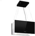 Klarstein Kronleuchter L Inselabzugshaube 60cm Abluft: 577m&sup3;/h LED Touch Glas