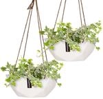 Blumfeldt Laren Blumenampel &Oslash; 28 cm Polystone mit Naturseilen 2er-Set 10038552
