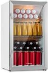 Klarstein Beersafe XXL Crystal White K&uuml;hlschrank 80 Ltr Panoramaglas Edelstahl