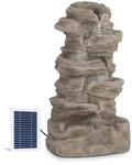 Blumfeldt Stonehenge XL Solarbrunnen LED-Beleuchtung Polyresin Li-Ionen-Akku...