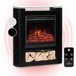 Klarstein Studio 5 Arc Elektrokamin 1800 W LED-Flammen Heizl&uuml;fter Fernbedienung