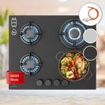 Klarstein Firetale Gaskochfeld 4-flammig 60 cm Aluminium-Brenner inkl. Schlauch und