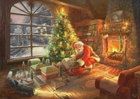 Schmidt Spiele Thomas Kinkade - Der Weihnachtsmann ist da! 1000 Teile Puzzle