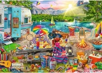 Trefl 10677, Trefl Puzzle Hidden Shapes - Motorhome Trip - 1000 Teile