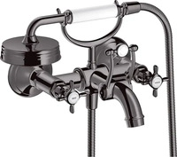 AXOR 16540330, AXOR Montreux 2-Griff Wannenarmatur Aufputz mit Kreuzgriffen Polished