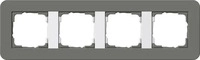 GIRA 0214 413, Gira Abdeckrahmen 4f Gira E3 Dklgrau/Reinwei&szlig; [0214413], 0214 413