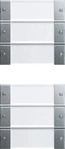 GIRA 2136 26, Gira Wippenset 6f (3+3) BSF System 55 Klar/F Alu [213626], 2136 26