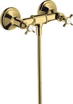 AXOR 16560990, AXOR Montreux 2-Griff Brausearmatur Aufputz mit Kreuzgriffen Polished