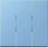 jung LC 993 BF 256, Jung Wippe 3fach, Thermoplast lackiert, Serie LS, bleu c&eacute;rul&eacute;en