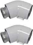 Vaillant Bogen 45 Grad (2 St.) turboTEC Luft-/Abgasf&uuml;hrung, Alu, 60/100 mm, 303809