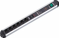 BACHMANN 331.074, BACHMANN PRIMO 6xCEE7/3 ISDN GVS 1xSchalter Strom 2,0m CEE7/7,