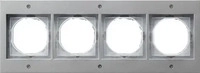 GIRA 0214 65, Gira Abdeckrahmen 4f Gira TX_44 (WG UP) F Alu [021465], 0214 65