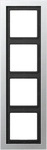 jung ALD 2984-L, Jung Rahmen 4fach, LS-DESIGN, Duroplast lackiert, Aluminium,
