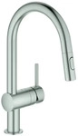 GROHE EH-Sp&uuml;ltischbatterie Minta 32321_2 C-Auslauf Sp&uuml;lbrause supersteel, 32321DC2