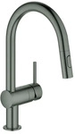 GROHE EH-Sp&uuml;ltischbatterie Minta 32321_2 C-Auslauf Sp&uuml;lbrause hard graphite geb.,