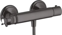 AXOR 16261340, AXOR Montreux Brausethermostat Aufputz mit Kreuzgriff Brushed Black
