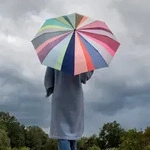 REMEMBER Taschen - Regenschirm "Stella" - ge&ouml;ffnet L 58cm, &Oslash; 100 cm - Bunter