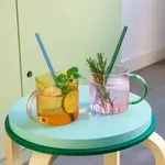 REMEMBER Glasbecher ́Fred` rose-yellow, 2er-Set, Borosilikatglas, 500ml,