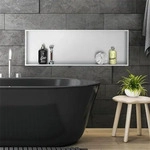 Duschnische 90x30 cm Silber aus Edelstahl Wandnische Duschablage LuxeBath