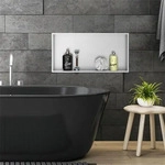 Duschnische 60x30 cm Silber aus Edelstahl Wandnische Duschablage LuxeBath