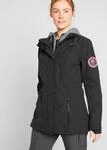 bonprix wasserabweisende Softshell-Longjacke 2 in 1-Optik, schwarz, Gr.38, Sportliche