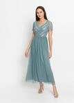 bonprix Maxikleid mit Paillettenstickerei, petrol, Gr.36, Elegantes T&uuml;llkleid...