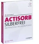 Actisorb Silberfrei 6.5 x 9.5 cm 10 ST