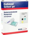 Cutimed Sorbact Gel Kompressen 7.5x7.5 cm 12 ST