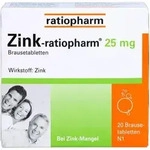 Zink Ratiopharm 25mg Brausetabletten 20 ST
